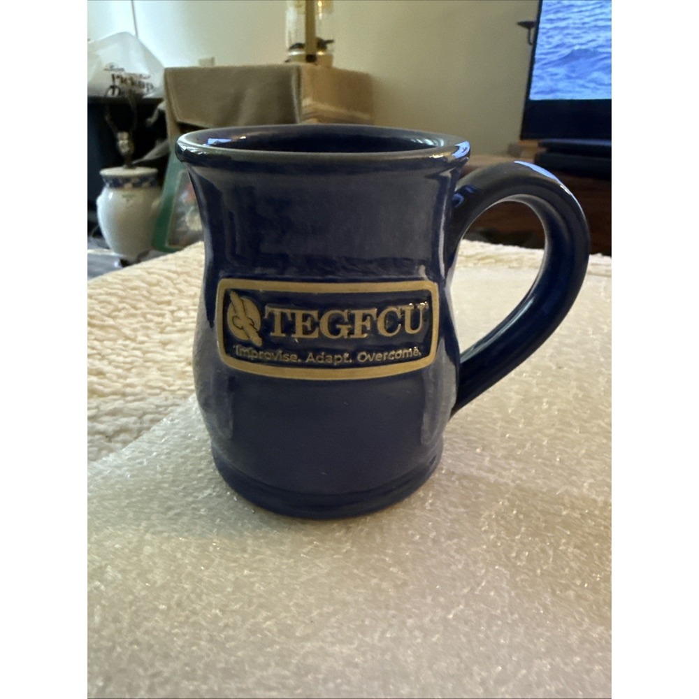 Deneen Pottery Mug "TEGFCU" Drip Glaze Colbolt Blue 2024